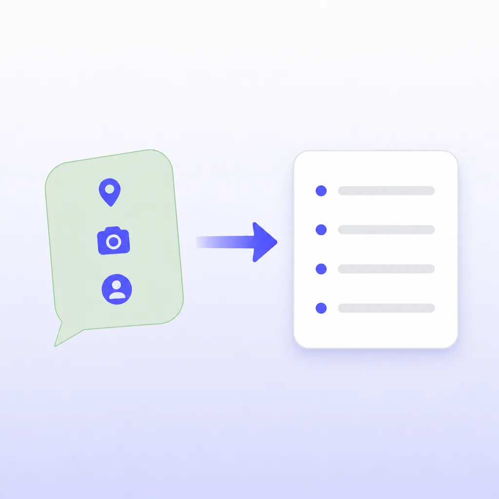 Strukturierte Anfrage per WhatsApp